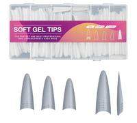 Faux ongles solides avec lignes de guidage - Application rapide - Faux ongles légers et pour les femmes occupées - Utilisation quotidienne - Embouts d'extension courts