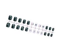 Faux ongles verts foncés avec sapin de Noël - Couverture complète - À coller sur les ongles de Noël