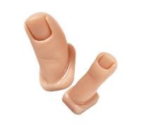 Faux Orteils en Silicone Beige, Lot de 2 pour Entraînement Nail Art | Texture Réaliste, Pratique de Peinture et Sculpture, Format Flexible, Ensemble de Deux Pièces