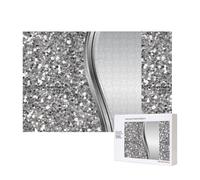 Faux Paillettes argentées Glamour,Puzzle Familial en Bois de 300 pièces pour Adultes et Adolescents, décoration d'intérieur