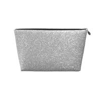 Faux Paillettes argentées Scintillantes imprimées, Trousse de Toilette Trousse de Maquillage Sac à cosmétiques Trousse de Toilette de Voyage Portable