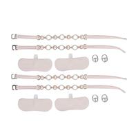 Faux Pearl Matte Beige High Heel Sangles de cheville de dix rianas 2 paires pour femme