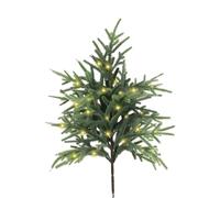 Faux Pine Branches - Greenery Picks for Holiday Decor | Silver-Coated Wire with LED Warm Light, Artificial Christmas Pine, Perfect for Outdoor Indoor Porches Fireplaces Front Door Living Room Mantle