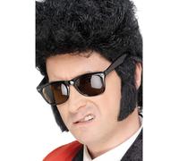 Faux Poils De Visage Autocollants Noirs Elvis Teddy Boy Rocker Années 50