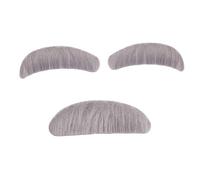 Faux Poils Du Visage Pour Vieil Homme | Vieil Homme Cosplay Poils Du Visage | Ensemble De Moustache Et Sourcils Artificiels En Fibres Synthétiques | Fournitures De Cosplay Confortables À Coller Pour