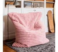 Faux Rabbit Fur Stuffed Animal Bean Bag Pillowsac(No Filler)Soft Corduroy Bubble Beanbag Chair Cover For Cushion Home Decor Furry Floor Lounger Plush Cushion Pillowsac Christmas For Kids Girls(Pink)