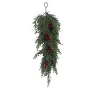 Faux Red Berry Stems - Christmas Artificial Pine Garland For Tree Decor