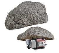 Faux Rocher M-01 109 × 89 cm Gris - Pierre Creuse Cache Pompe Piscine, Fosse Septique, Regard, Coffret Électrique - Composite PRV, 13 kg, résistant au gel