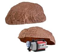 Faux Rocher M-01 109 × 89 cm Rouge - Pierre Creuse Cache Pompe Piscine, Fosse Septique, Regard, Coffret Électrique - Composite PRV, 13 kg, résistant au gel