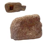 Faux rocher pour clé - 9,7 x 6,1 x 6,1 cm - Grande pierre artificielle secrète - Boîte de rangement pour chemins | Cour, vacances, garage, maison d'habitant, géocaching, jardin, porche, coin de maison