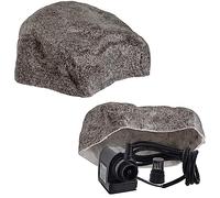 Faux Rocher S-06 Ø42 cm Gris - Pierre Creuse Ultra-Plate & Cache Regard, Boîtier Câbles, Compteur - 56 × 51 × 19 cm, Fibre de Verre, 6 kg, résistant au gel