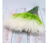 Faux roseau rose et jaune,style nordique,pour extérieur,maison,mariage,décoration de plantes vertes,flamant rose,Pascal enge - Type white green-1pc