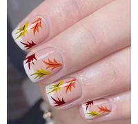 Faux sabots en polystyrène ABS fins permanents non mortels crème feuilles d'automne schéma appliquer pour femme changement rapide accessoires Unguis