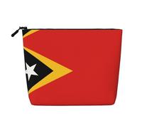 Faux sac de maquillage en chanvre de la République démocratique du Timor-Leste, mignon et léger pour femme, 100 % polyester, imperméable, grande capacité, parfait pour les voyages et un usage