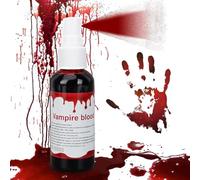 Faux Sang Halloween 60 ml,Spray Sang Lavable pour Maquillage Zombie Vampire | Fake Blood pour visage et corps, idéal pour cosplay, théâtre, soirées Halloween et effets spéciaux réalistes