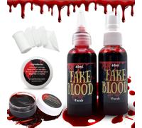 Faux Sang Halloween, Faux Sang Halloween Pour Visage, Spray De Sang, Faux Sang Gouttes, Faux Sang Épais Avec Bandage Pour Le Maquillage De Zombie Vampire
