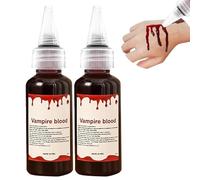 Faux Sang Halloween, Faux Sang Lavable, Maquillage pour Visage Fake Blood, 2pc, Effet réaliste, Adapté au Halloween, Zombie, Vampire, Cosplay, Maquillage de Clown de Théâtre