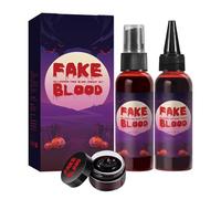 Faux sang, sang d'Halloween | Spray de faux sang de 160 ml pour le maquillage d'Halloween,Fausses éclaboussures de sang à effet spécial, peinture de sang de scène lavable pour vêtements
