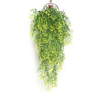 Faux Saule de l'Amirauté 77cm Plastique Suspension murale réaliste Saule de l'Amirauté pour la décoration du bureau et du salon Jaune