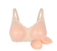 Faux sein silicone Soutien-gorge forme poitrine plate poitrine plus dodue bonnet A/B/C/D/E/F détachable(Skin,L 85C)
