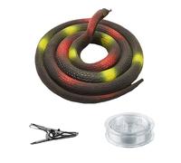 Faux serpents, farce réaliste avec ficelle et clip - Kit de bâillon de golf en silicone avec pince à corde, jouet amusant pour Halloween, fête du poisson et anniversaire