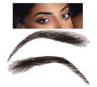 Faux sourcils cheveux humains, faux sourcils pour femmes, 1 paire de sourcils au crochet, Sourcils réutilisables en vrais cheveux, sourcils respirants faits à la main pour femmes et hommes