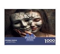 Faux Sourire Fille Puzzle 1000 Pièces pour Adultes Et Enfants Dès 14 Ans Jeux De Défi Jouets Éducatifs Divertissement Créatif Cadeau Classiques Décoration De La Maison 38x26cm/1000pcs