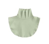 Faux sous-vêtements d'hiver tricotés de couleur unie pour femme, écharpe chaude, col en cascade, cache-cou, vert, Taille unique