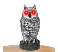 Faux, Statue de - épouvantail activé par Le Mouvement avec Yeux Rouges et Son Effrayant - Épouvantail de Chouette pour effrayer Les Oiseaux, Lutter Contre Les Oiseaux pour Jardin