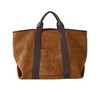 Faux Suede Tote Bag for Women, Cross-body Bags Tote Bag Large Capacity Shoulder Bags Suede Vintage Winter Handbag Commute Purse for Work Office Travel Shopping - Slouchy Retro Handbag