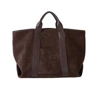 Faux Suede Tote Bag for Women, Cross-body Bags Tote Bag Large Capacity Shoulder Bags Suede Vintage Winter Handbag Commute Purse for Work Office Travel Shopping - Slouchy Retro Handbag