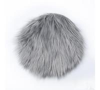 Faux tapis rond doux pour chambre à coucher, salon, espaces de bureau, tapis chaud pour chaise, bureau, canapé sur sols durs (gris, 30 cm)
