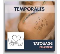 Faux Tatouage AMOUR - Temporalis® | Tatouage Ephemere Femme et Homme - Cosmétique Certifié UE, Encre Vegan & Waterproof - Dure 1 à 2 semaines [ Tattoo Coeur avec les mains ]