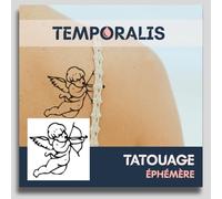 Faux Tatouage ANGE - Temporalis® | Tatouage Ephemere Femme et Homme - Cosmétique Certifié UE, Encre Vegan & Waterproof - Dure 1 à 2 semaines [ Tattoo Cupidon ]