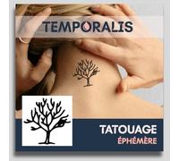 Faux Tatouage ARBRE - Temporalis® | Tatouage Ephemere Femme et Homme - Cosmétique Certifié UE, Encre Vegan & Waterproof - Dure 1 à 2 semaines [ Tattoo Arbre de vie minimaliste ]