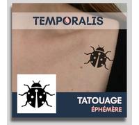Faux Tatouage COCCINELLE - Temporalis® | Tatouage Ephemere Femme et Homme - Cosmétique Certifié UE, Encre Vegan & Waterproof - Dure 1 à 2 semaines [ Tattoo Grosse coccinelle ]