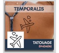 Faux Tatouage Coeur - ® Tatouage Ephemere Femme Et Homme ¿ Cosmétique Certifié Ue, Encre Vegan & Waterproof ¿ Dure 1 À 2 Semaines [ Tattoo Coeur Et Avion ]