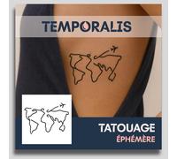 Faux Tatouage Coeur - ® Tatouage Ephemere Femme Et Homme ¿ Cosmétique Certifié Ue, Encre Vegan & Waterproof ¿ Dure 1 À 2 Semaines [ Tattoo Coeur Et Avion ]