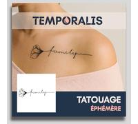 Faux Tatouage ÉCRITURE - Temporalis® | Tatouage Ephemere Femme et Homme - Cosmétique Certifié UE, Encre Vegan & Waterproof - Dure 1 à 2 semaines [ Tattoo family ]