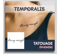 Faux Tatouage ÉCRITURE - Temporalis® | Tatouage Ephemere Femme et Homme - Cosmétique Certifié UE, Encre Vegan & Waterproof - Dure 1 à 2 semaines [ Tattoo strong enough ]