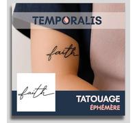 Faux Tatouage ÉCRITURE - Temporalis® | Tatouage Ephemere Femme et Homme - Cosmétique Certifié UE, Encre Vegan & Waterproof - Dure 1 à 2 semaines [ Tattoo faith ]