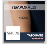Faux Tatouage ÉCRITURE - Temporalis® | Tatouage Ephemere Femme et Homme - Cosmétique Certifié UE, Encre Vegan & Waterproof - Dure 1 à 2 semaines [ Tattoo AMORE ]