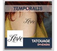 Faux Tatouage ÉCRITURE - Temporalis® | Tatouage Ephemere Femme et Homme - Cosmétique Certifié UE, Encre Vegan & Waterproof - Dure 1 à 2 semaines [ Tattoo Love ]