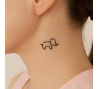 Faux Tatouage ÉLÉPHANT - Temporalis® | Tatouage Ephemere Femme et Homme - Cosmétique Certifié UE, Encre Vegan & Waterproof - Dure 1 à 2 semaines [ Tattoo Eléphant minimaliste ]