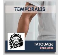 Faux Tatouage Lion-®Tatouage Ephemere Femme Et Homme-Cosmétique Certifié Ue,Encre Vegan & Waterproof-Dure 1 À 2 Semaines [ Tattoo Rugissement Du Roi ]