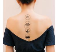 Faux Tatouage Nature-®Tatouage Ephemere Femme Et Homme-Cosmétique Certifié Ue,Encre Vegan & Waterproof-Dure 1 À 2 Semaines [ Tattoo Quatre Éléments ]