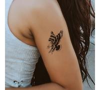 Faux Tatouage OISEAU - Temporalis® | Tatouage Ephemere Femme et Homme - Cosmétique Certifié UE, Encre Vegan & Waterproof - Dure 1 à 2 semaines [ Tattoo Aigle en vol ]