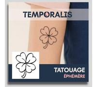 Faux Tatouage Porte-Bonheur-®Tatouage Ephemere Femme Et Homme-Cosmétique Certifié Ue,Encre Vegan & Waterproof-Dure 1 À 2 Semaines [ Tattoo Trèfle À 4 Feuilles ]