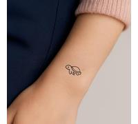 Faux Tatouage TORTUE - Temporalis® | Tatouage Ephemere Femme et Homme - Cosmétique Certifié UE, Encre Vegan & Waterproof - Dure 1 à 2 semaines [ Tattoo Tortue simple ]