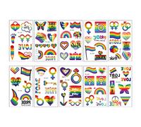 Faux tatouages LGBT Rainbow Tattoos étanche Gay Pride Day Tattoo Tattoo Stickers Party Favet Fournitures 20 Feuilles